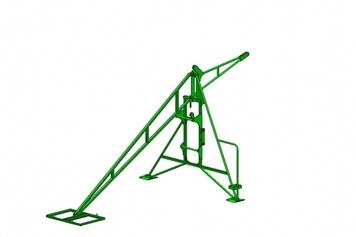 Mechanical swing hoist frame