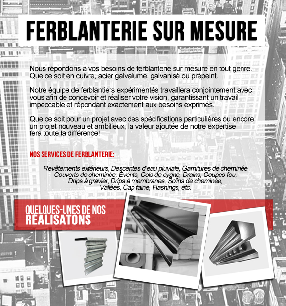 Ferblanterie sur mesure